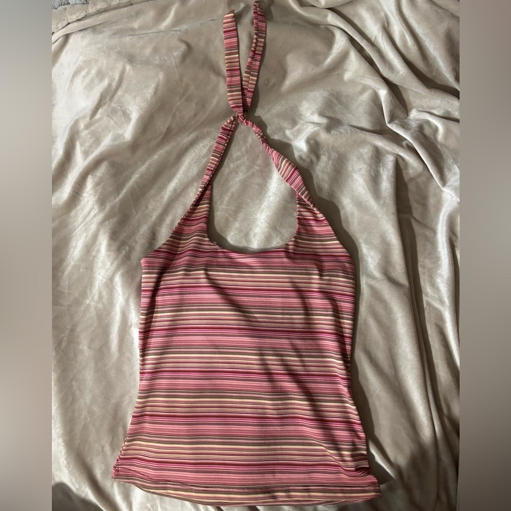 Y2K Striped Halter Top